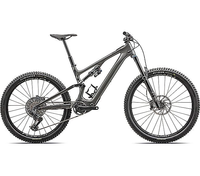 2023 Specialized LEVO SL EXPERT CARBON BIKE - S6, GLOSS SMOKE / GLOSS BLACK / SATIN FLO RED / SILVER DUST
