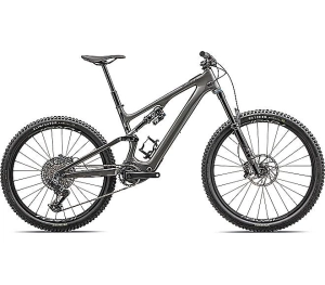 2023 Specialized LEVO SL EXPERT CARBON BIKE - S6, GLOSS SMOKE / GLOSS BLACK / SATIN FLO RED / SILVER DUST