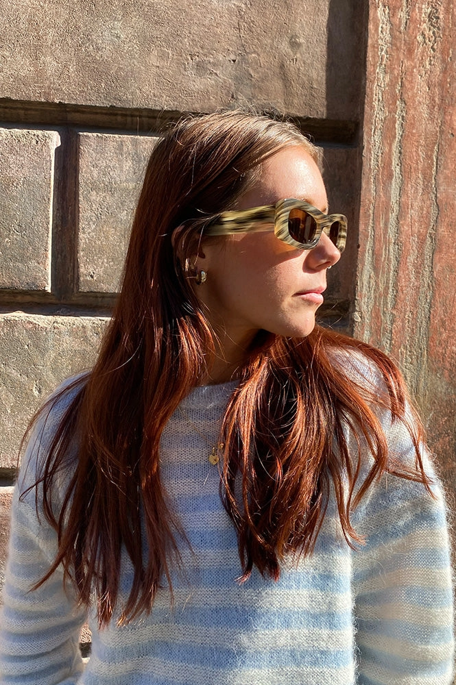 A Kjaerbede Frida Striped Horn Sunglasses