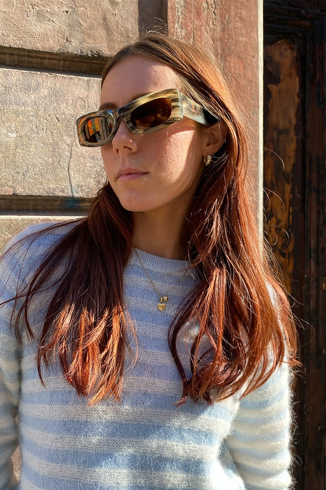 A Kjaerbede Frida Striped Horn Sunglasses