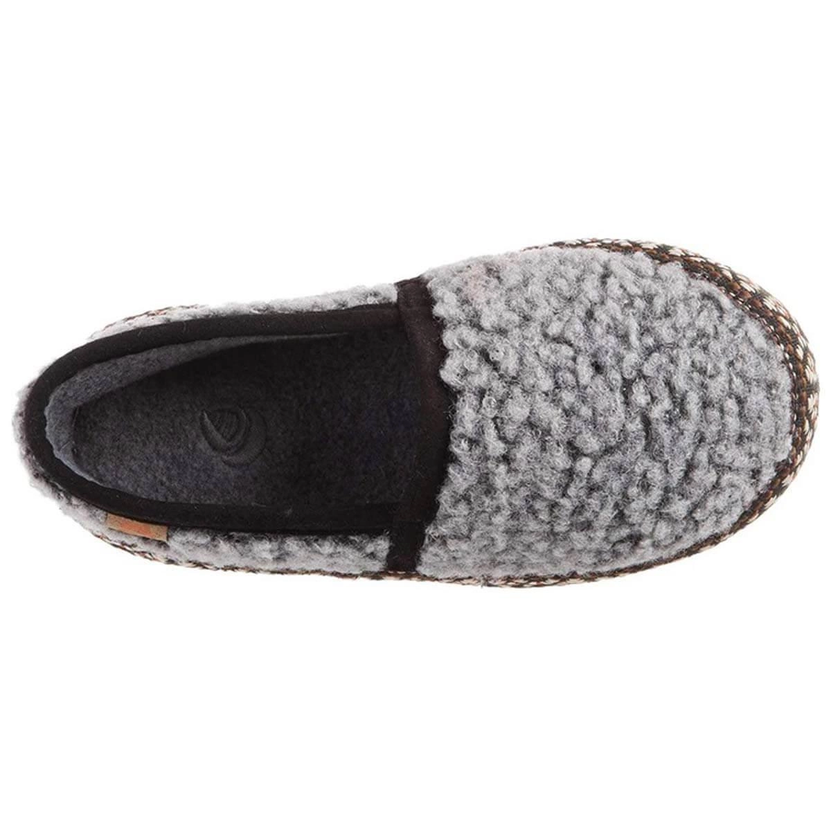 Acorn Kids' Slippers - L’il Woven Trim Moccasins, Stormy Grey, K3/4 | A19009STG3-4