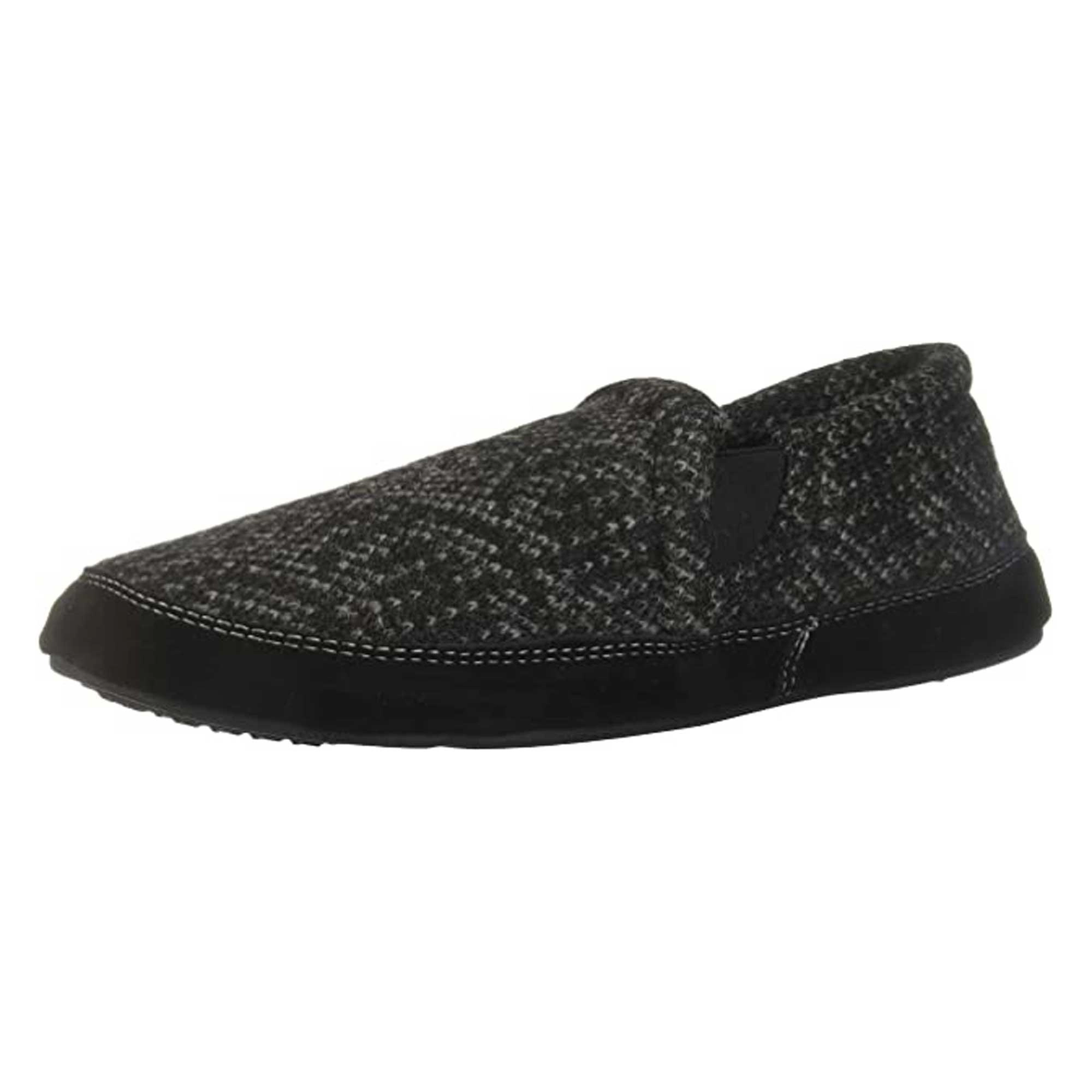 Acorn Men's Moc Slippers - Fave Gore Wool, Charcoal Tweed, Medium | A11172CTWMM