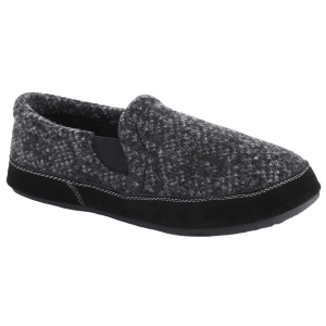 Acorn Men's Moc Slippers - Fave Gore Wool, Charcoal Tweed, Medium | A11172CTWMM