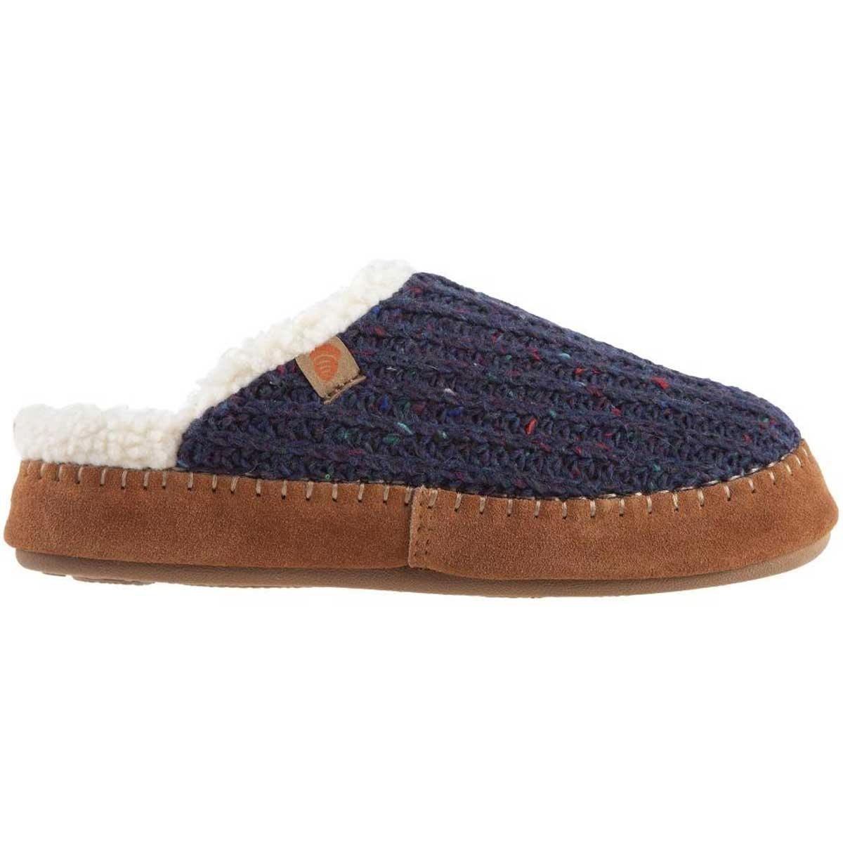 Acorn Women’s Clog - Sustainable Camden Navy Wool Rubber Outsole, S | A20136NBLWS