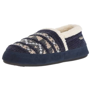 Acorn Women's Moc Slippers - Knit Uppers Cozy, Nordic Blue, Small | A18605NOBWS