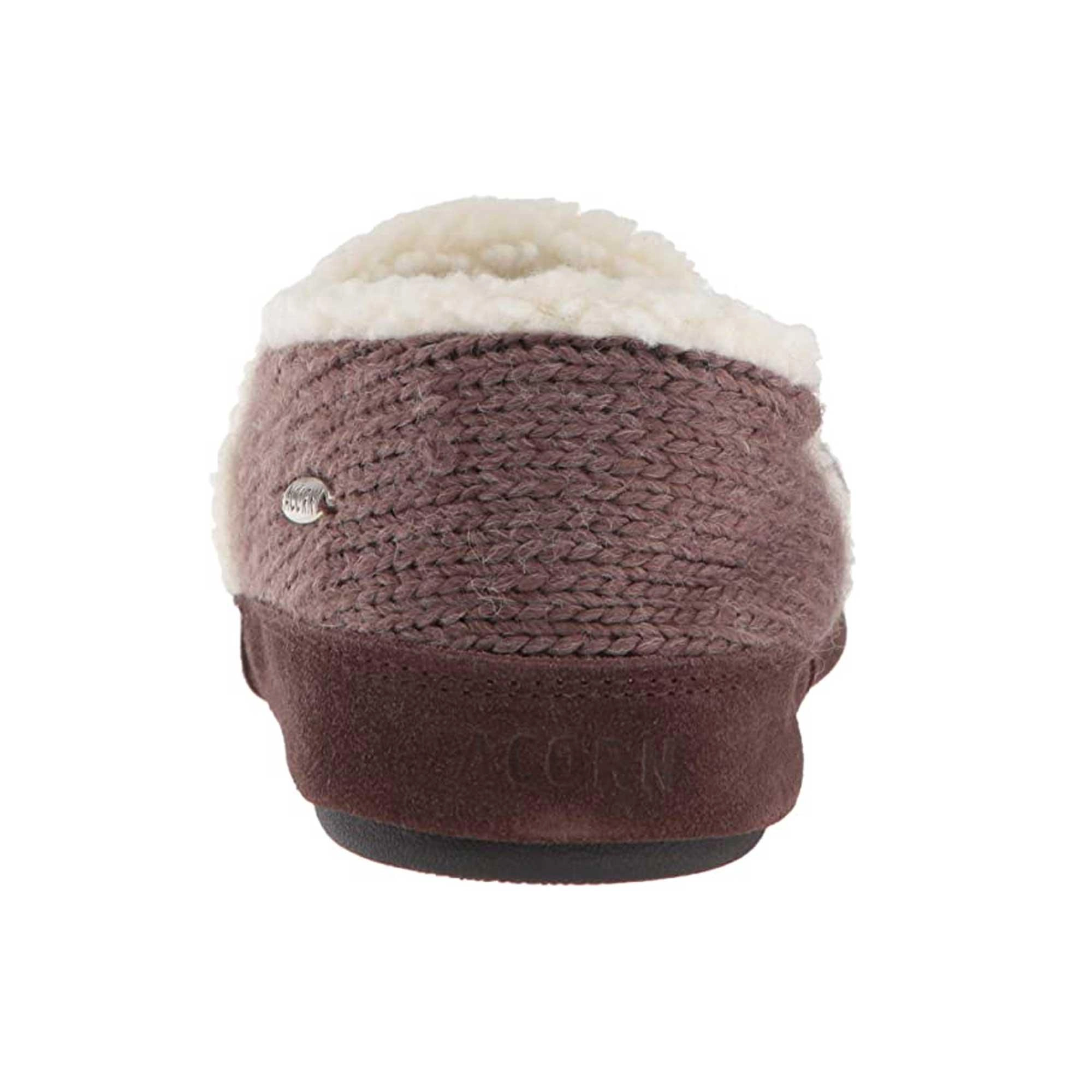 Acorn Women's Moc Slippers - Knit Uppers Cozy, Nordic Brown, Small | A18605NORWS