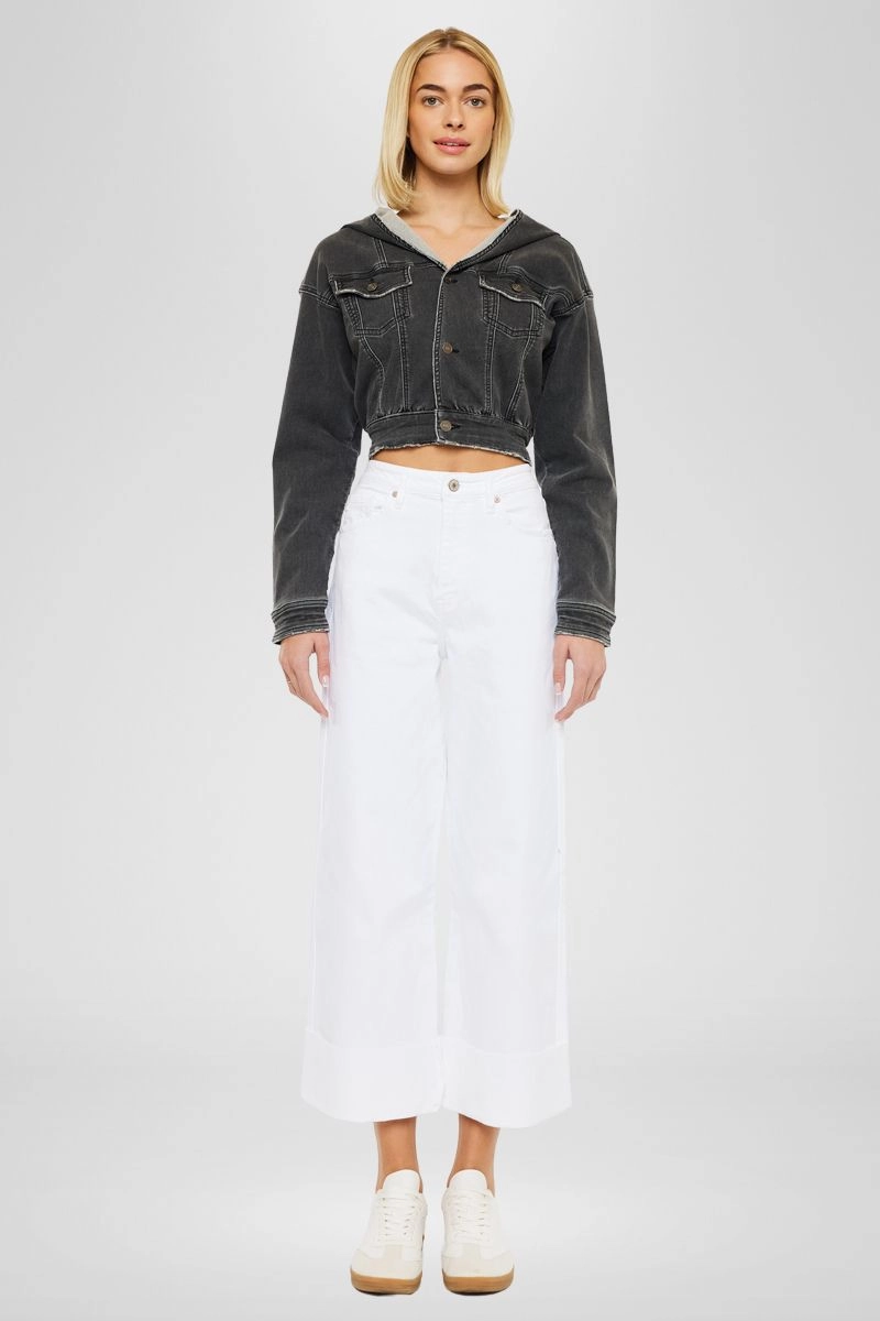 Alfie 90's Cropped  Wide Leg Jeans