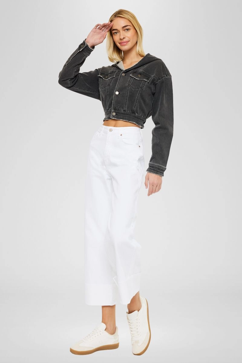 Alfie 90's Cropped  Wide Leg Jeans
