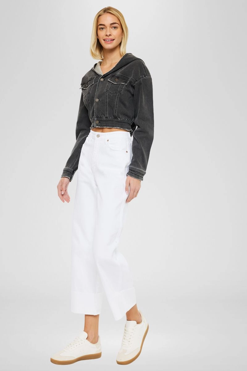 Alfie 90's Cropped  Wide Leg Jeans