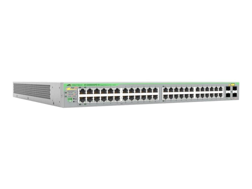Allied Telesis AT GS950/52PS V2 - Switch - smart - 24 x 10/100/1000 (PoE )   24 x 10/100/1000   4 x 1000Base-X - side to side AT-GS950/52PS V2-10