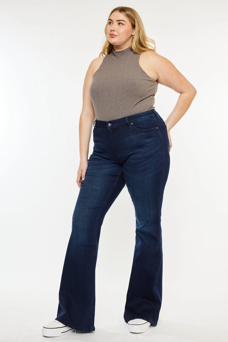 Anna Mid Rise Flare Jeans (Plus Size)