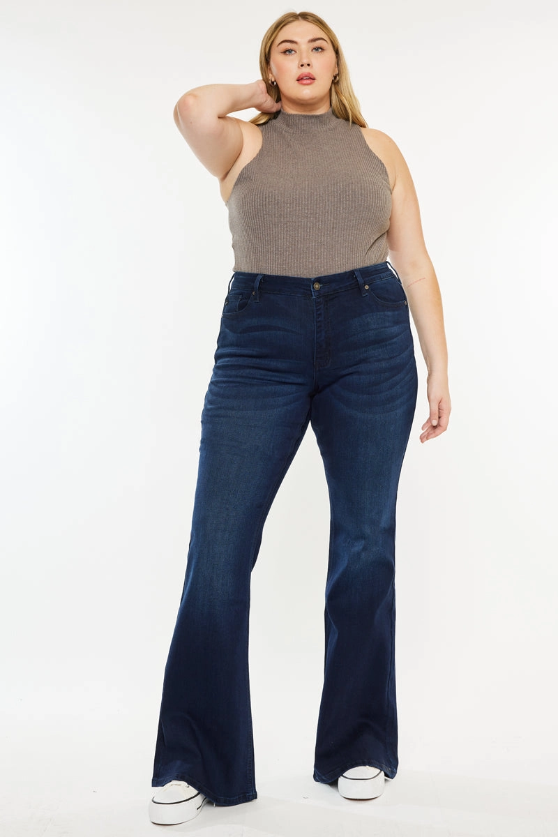 Anna Mid Rise Flare Jeans (Plus Size)