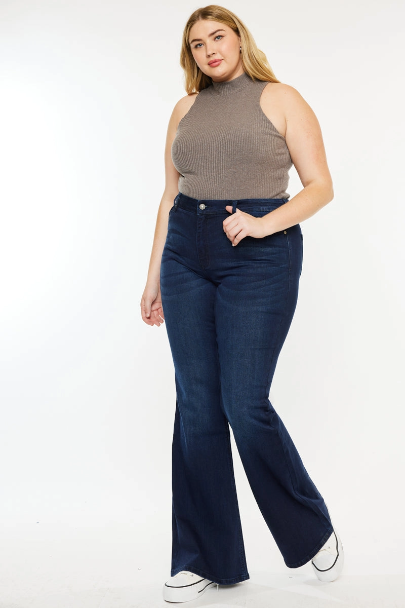 Anna Mid Rise Flare Jeans (Plus Size)