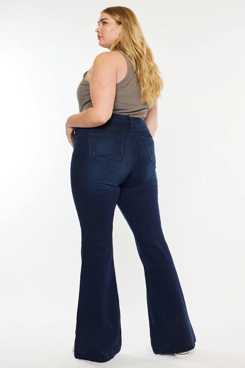 Anna Mid Rise Flare Jeans (Plus Size)
