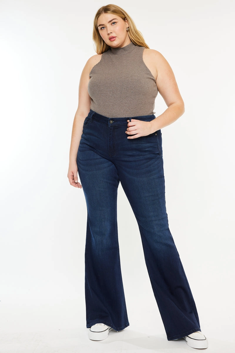 Anna Mid Rise Flare Jeans (Plus Size)
