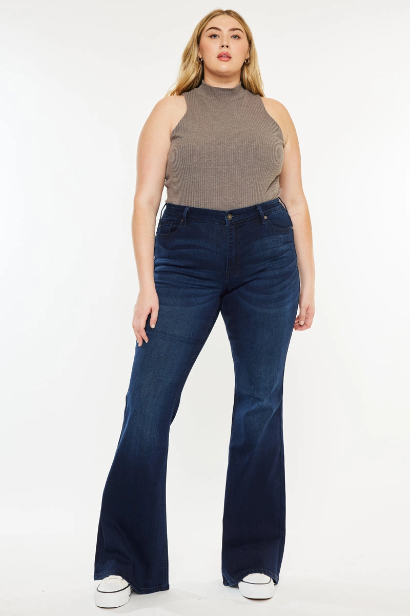 Anna Mid Rise Flare Jeans (Plus Size)
