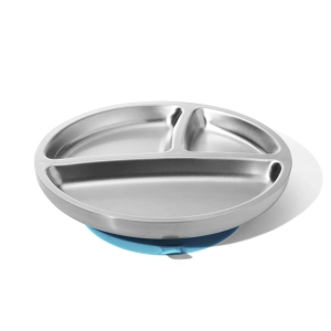 Avanchy Stainless Steel Baby Suction Plate Blue