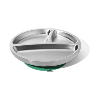 Avanchy Stainless Steel Baby Suction Plate Green