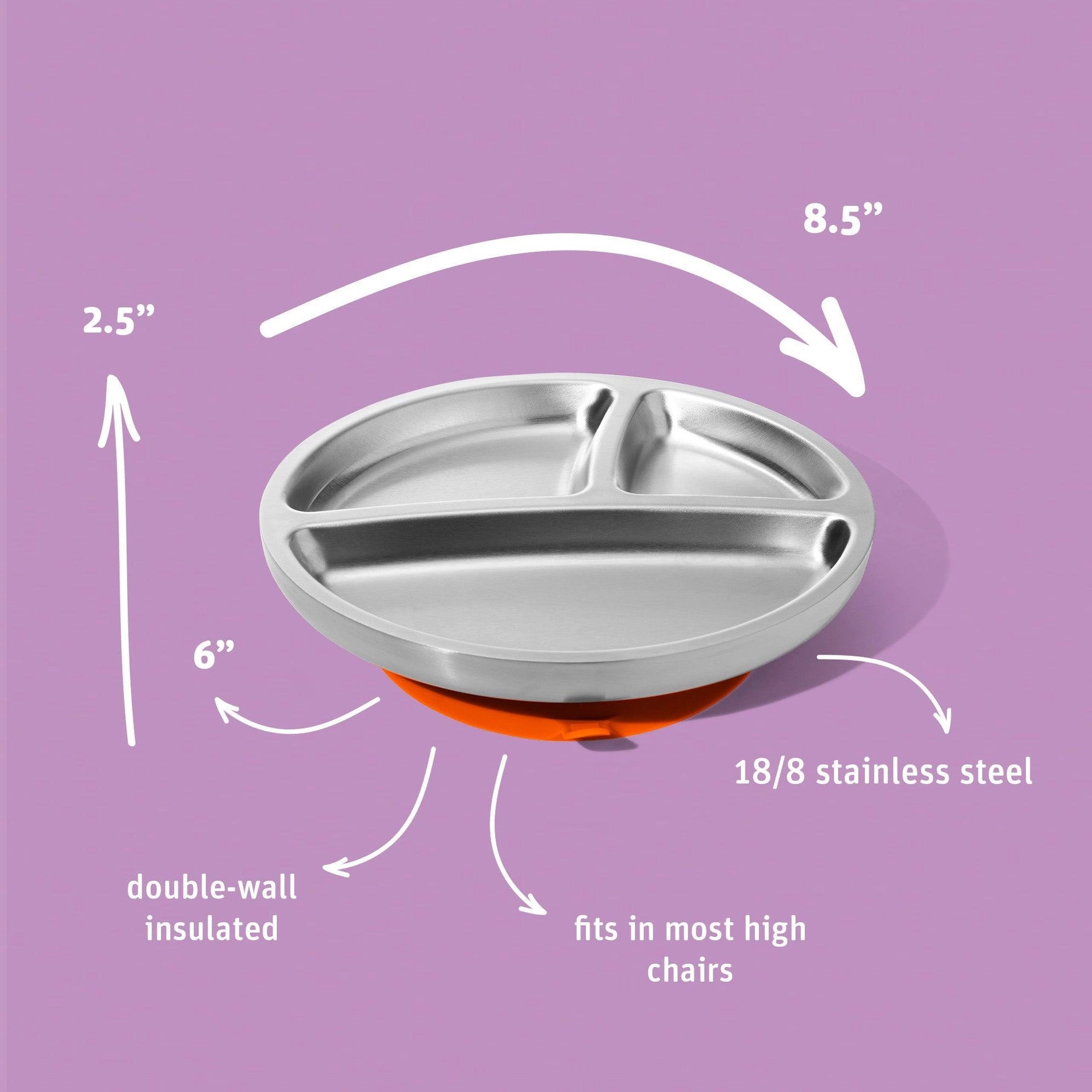 Avanchy Stainless Steel Baby Suction Plate Green