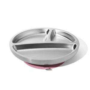 Avanchy Stainless Steel Baby Suction Plate Pink