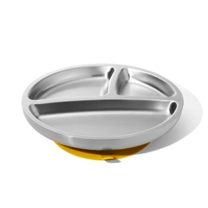 Avanchy Stainless Steel Baby Suction Plate Yellow