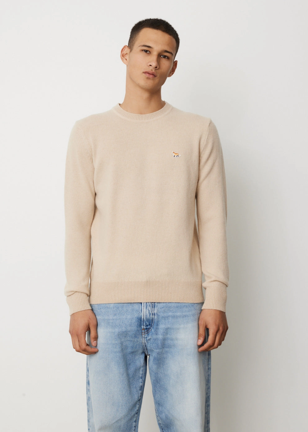 Baby Fox Patch Cosy R-Neck Sweater