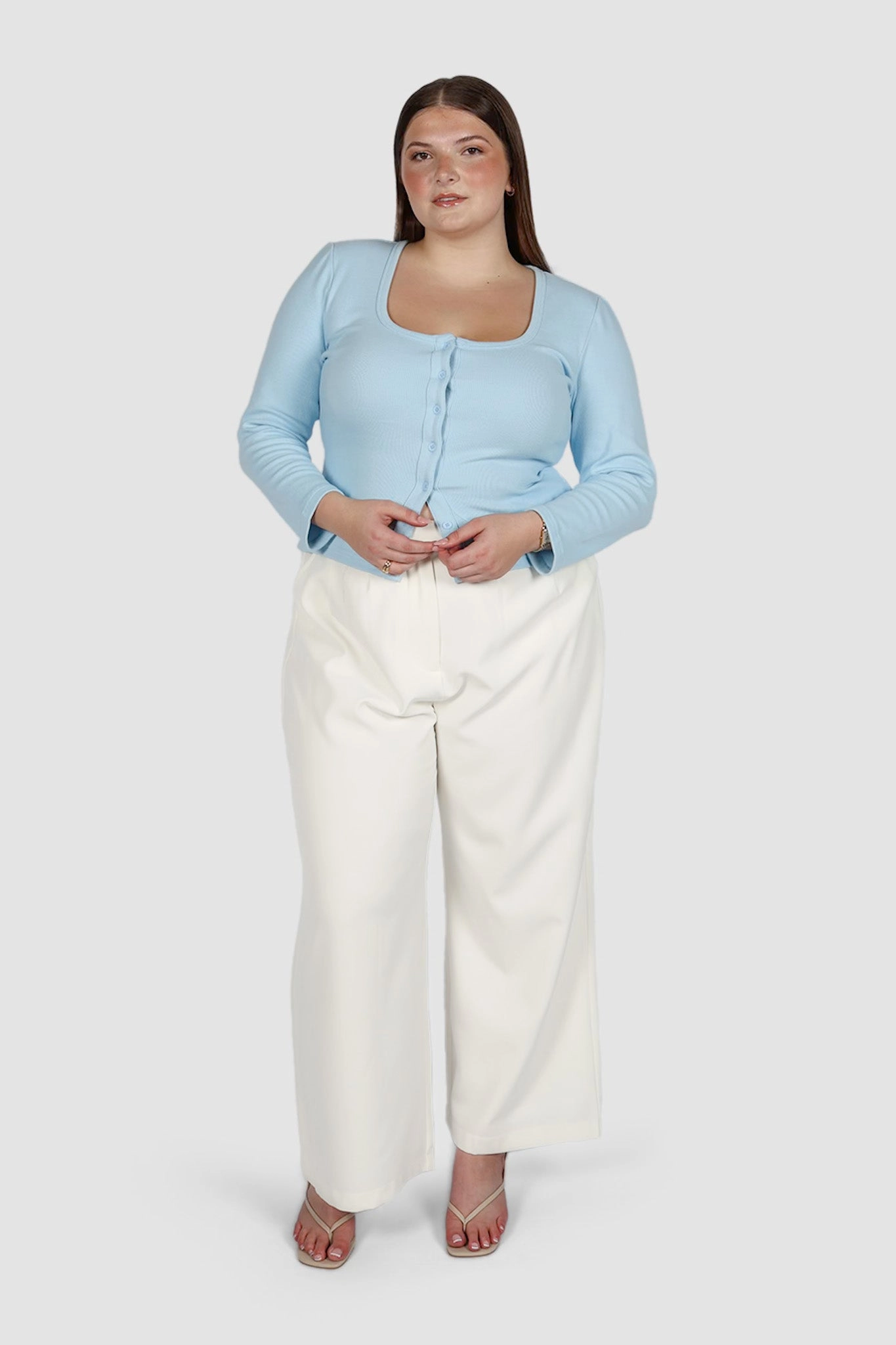 BECKER LONG SLEEVE TOP SOFT BLUE