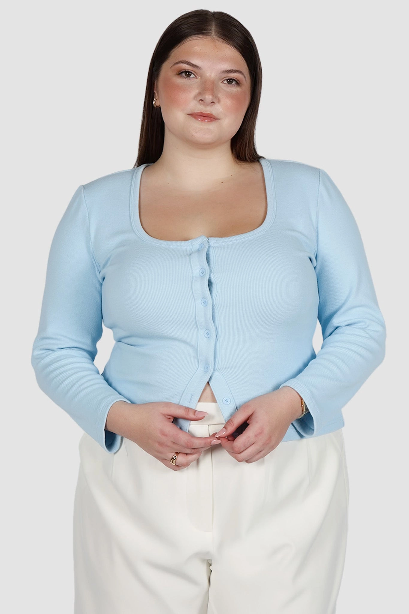 BECKER LONG SLEEVE TOP SOFT BLUE