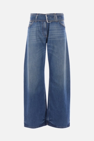 belted denim jeans