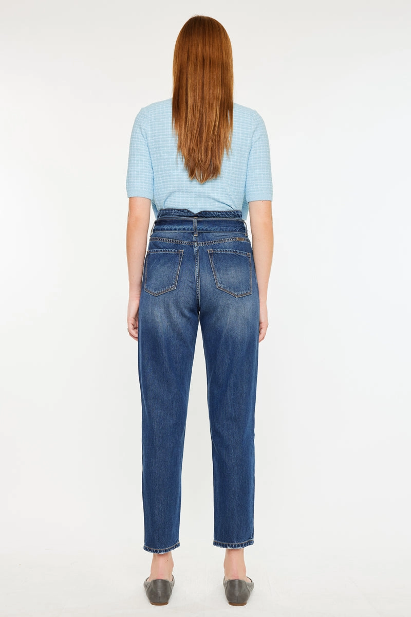 Blossom Ultra High Rise Belted Mom Jeans