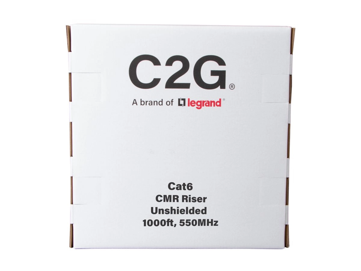 C2G 1000ft (304.8m) TAA-Compliant Cat6 Bulk Unshielded (UTP) Ethernet Network Cable with Solid Conductors-Riser CMR-Rated - Orange C2G56038