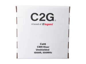 C2G 1000ft (304.8m) TAA-Compliant Cat6 Bulk Unshielded (UTP) Ethernet Network Cable with Solid Conductors-Riser CMR-Rated - Orange C2G56038