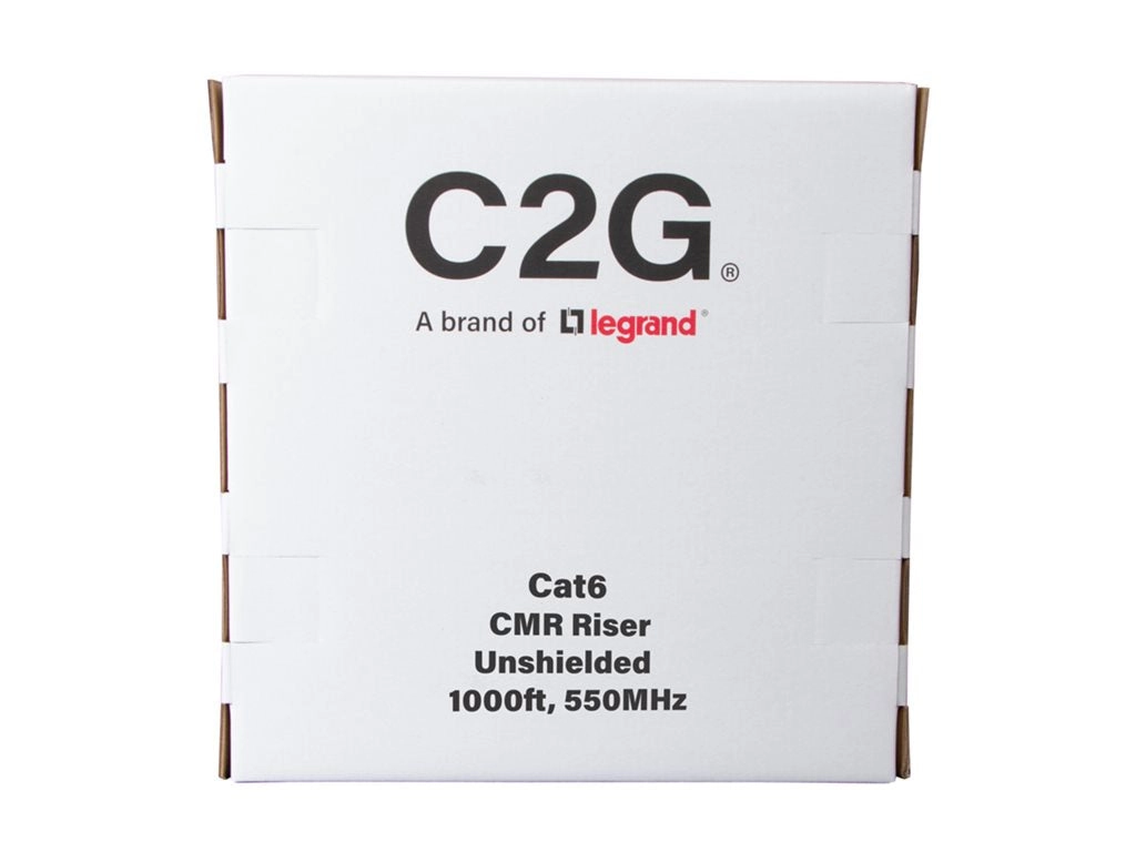 C2G 1000ft (304.8m) TAA-Compliant Cat6 Bulk Unshielded (UTP) Ethernet Network Cable with Solid Conductors-Riser CMR-Rated - Orange C2G56038
