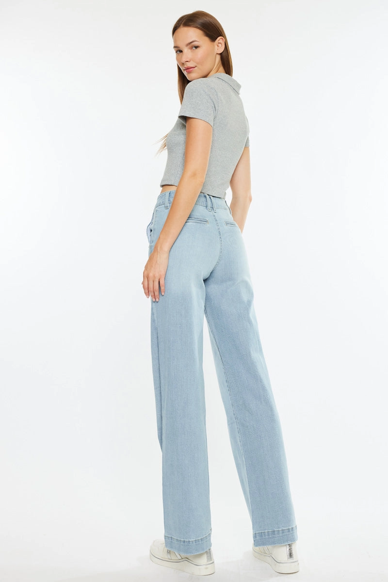 Celine Ultra High Rise Wide Leg Jeans