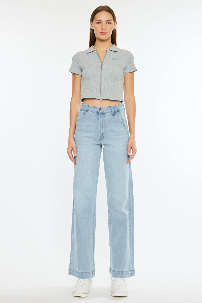 Celine Ultra High Rise Wide Leg Jeans