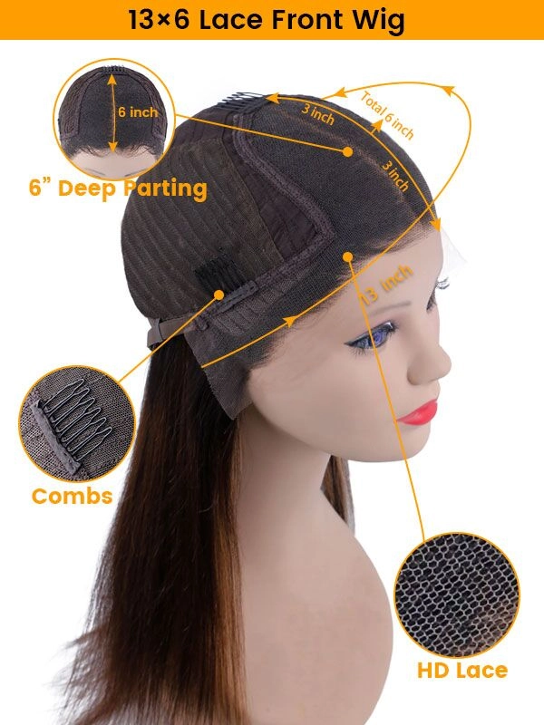 Chinalacewig Undetectable HD Lace Wave 150% Highlight Color 13x6 Lace Front Wig CF435