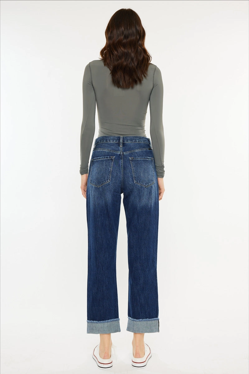 Finley Essentials High Rise Straight Leg Jeans