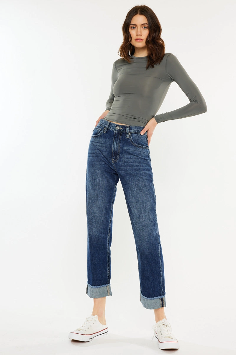 Finley Essentials High Rise Straight Leg Jeans