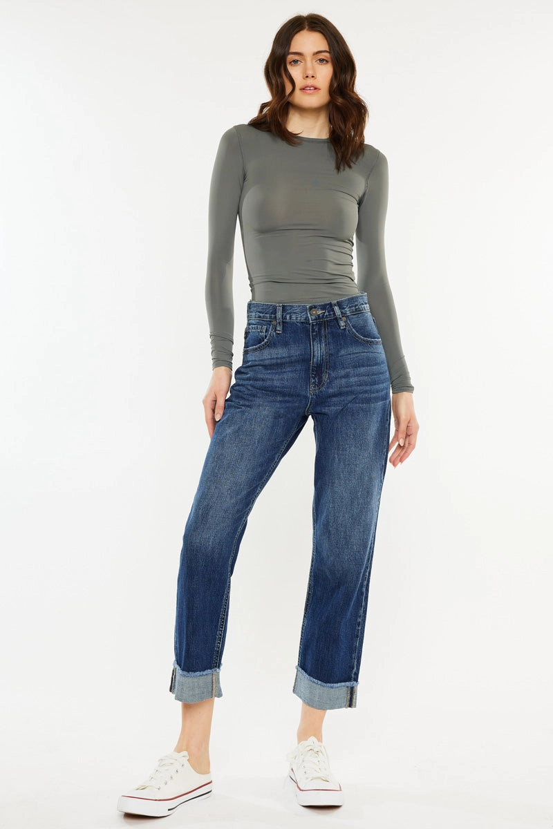 Finley Essentials High Rise Straight Leg Jeans