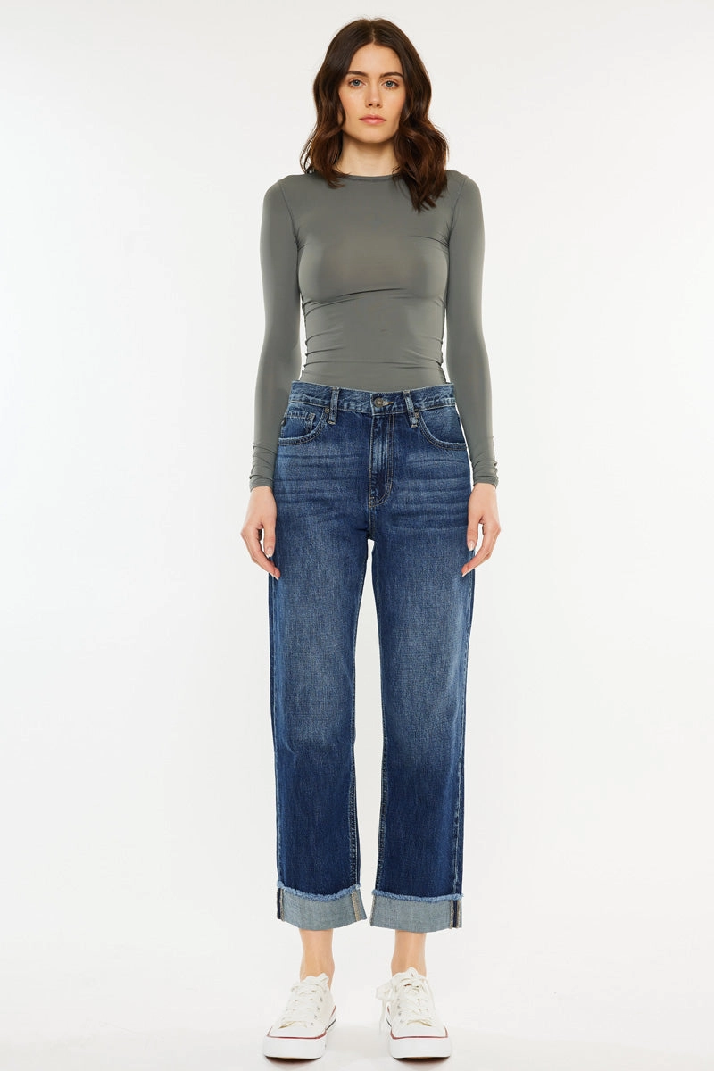Finley Essentials High Rise Straight Leg Jeans