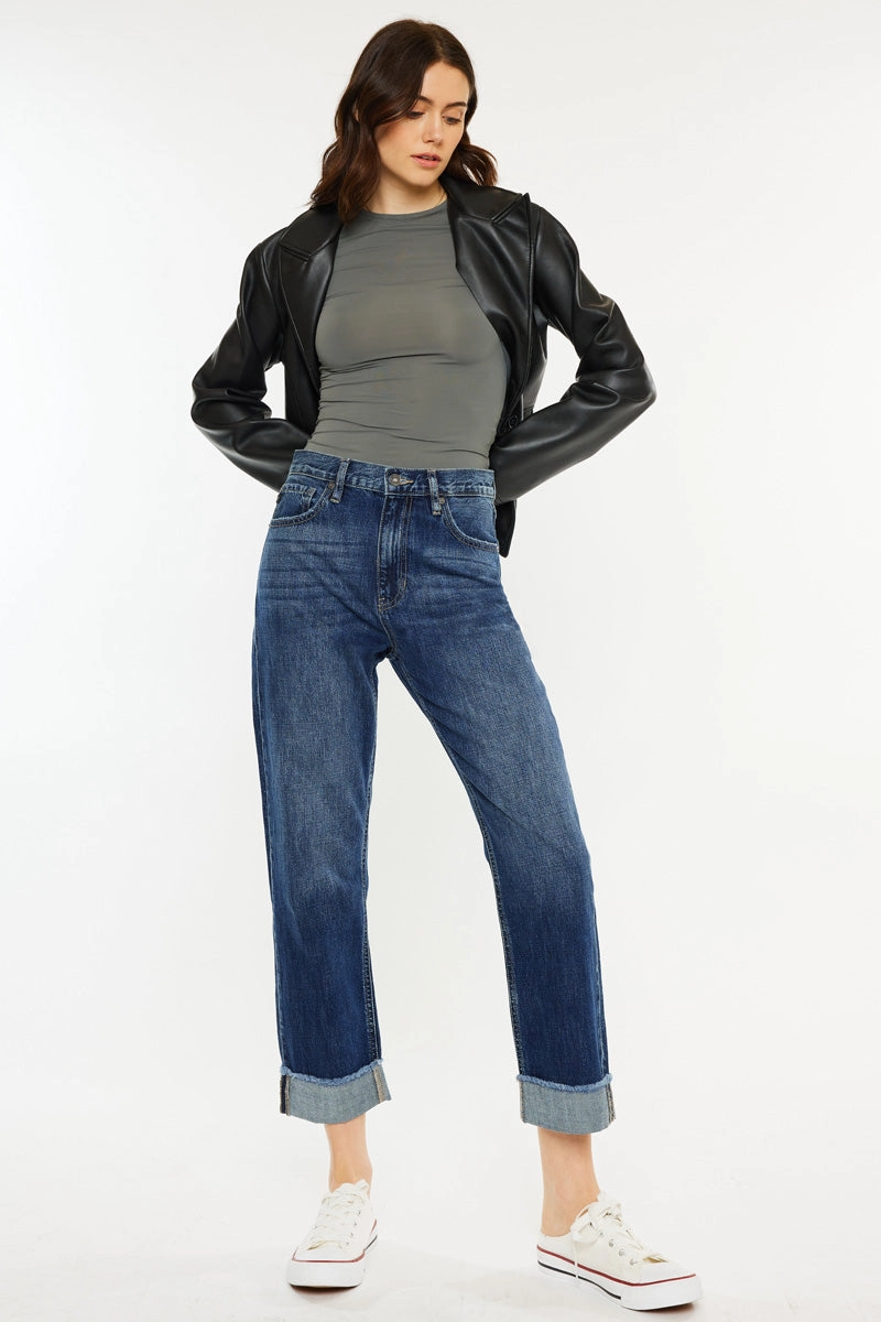 Finley Essentials High Rise Straight Leg Jeans