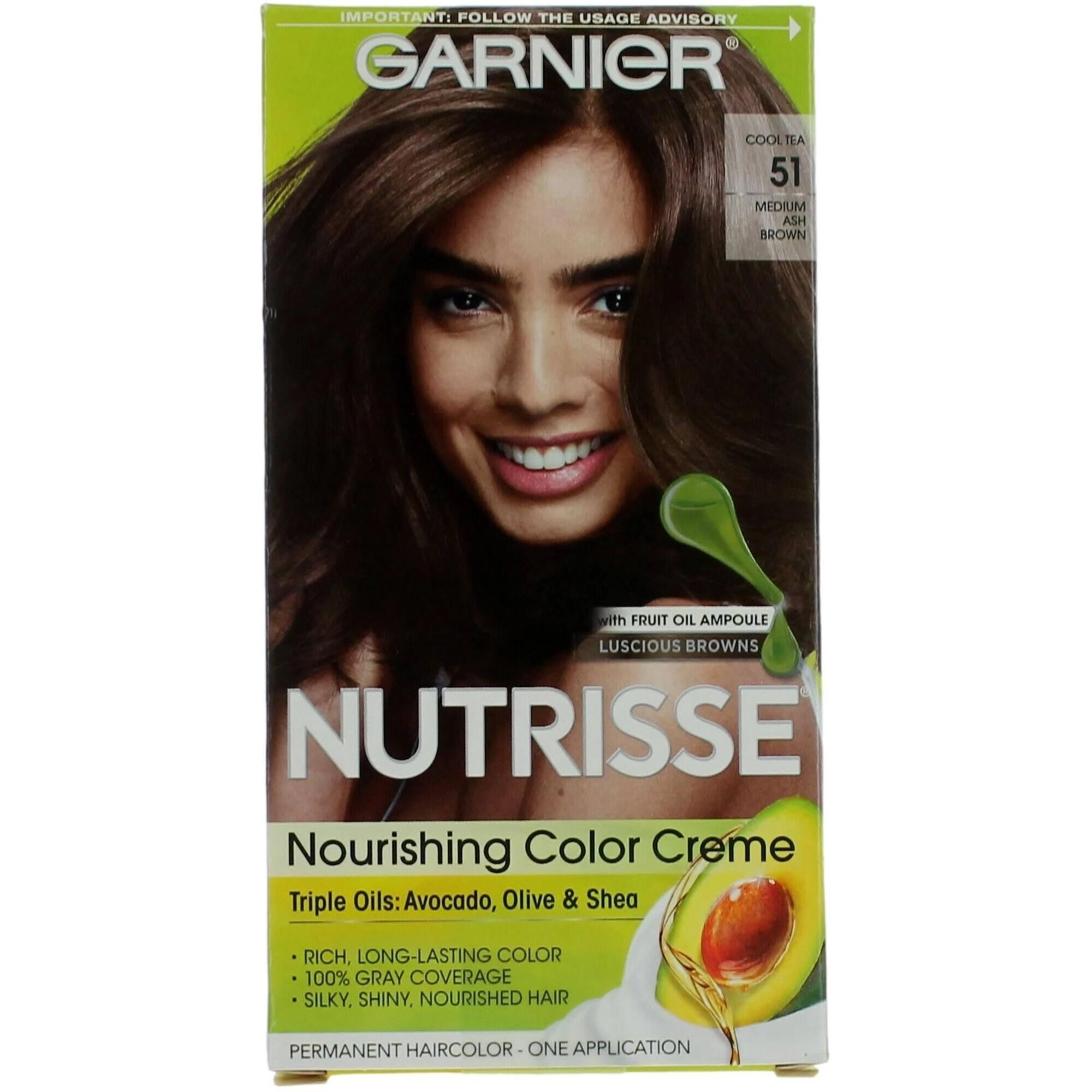 Garnier Women's Permanent Hair Color - Nutrisse Nourishing Coloring Creme, Cool Tea 51