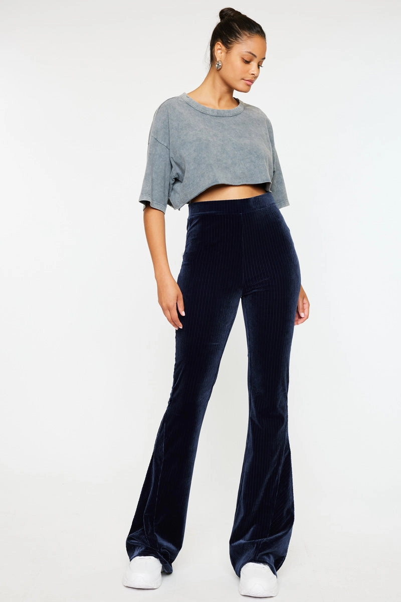 Gracey High Rise Velvet Flare Pants
