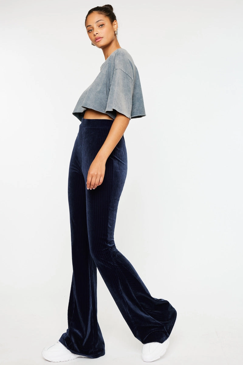 Gracey High Rise Velvet Flare Pants