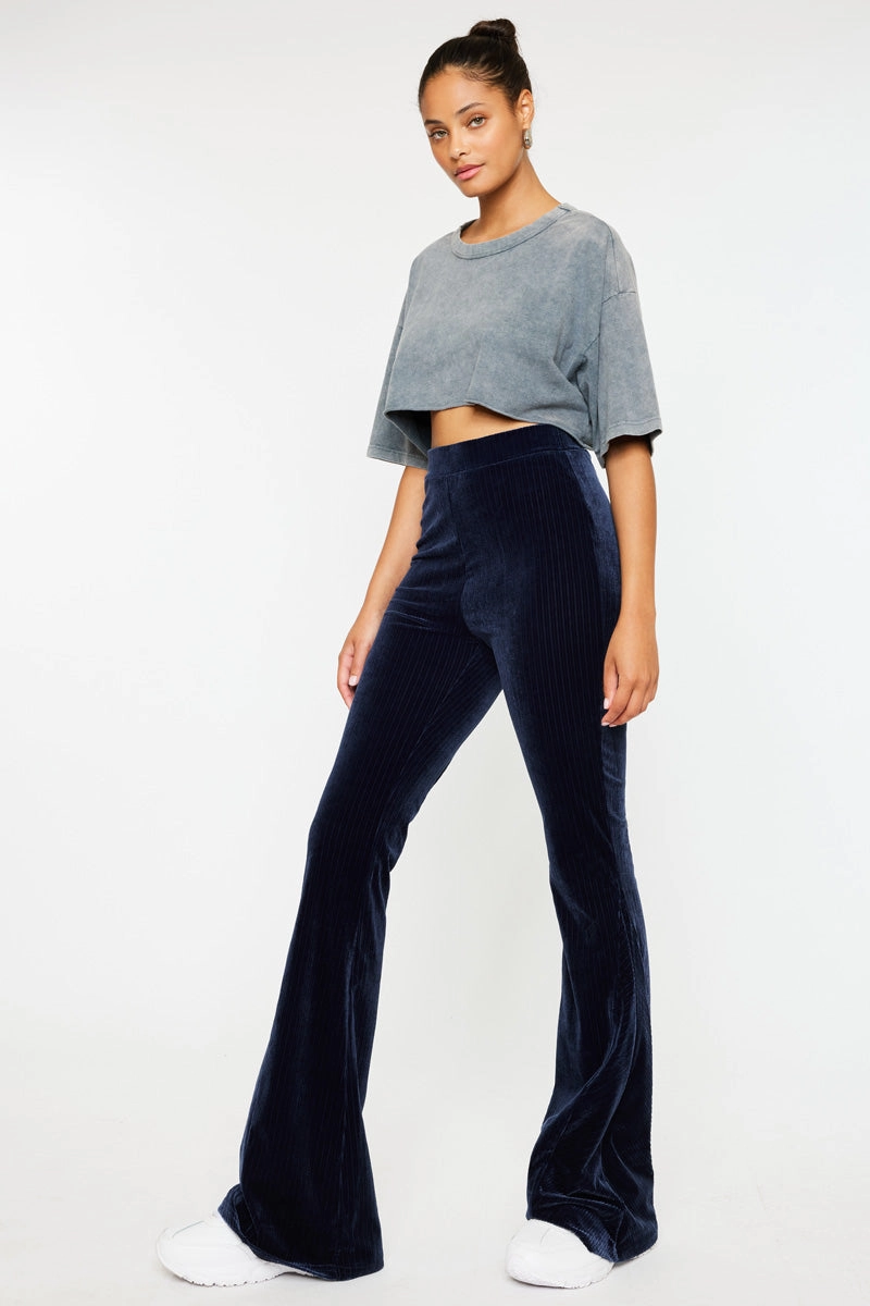 Gracey High Rise Velvet Flare Pants