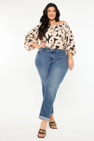 Harper Essentials Mid Rise Slim Straight Jean (Plus Size)