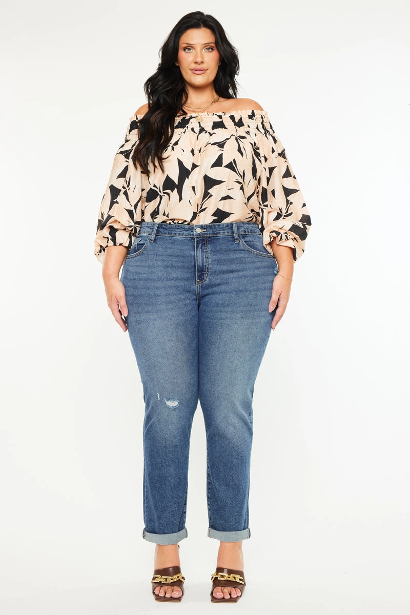 Harper Essentials Mid Rise Slim Straight Jean (Plus Size)