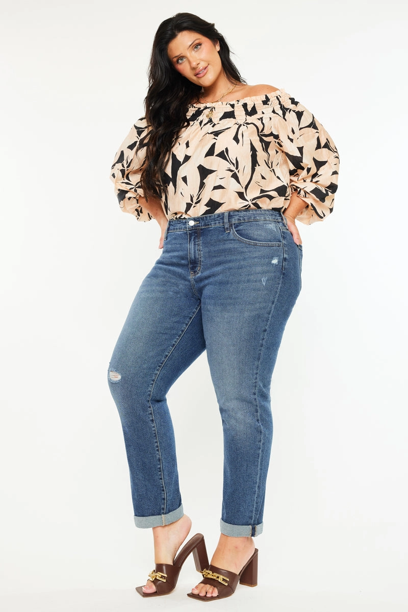 Harper Essentials Mid Rise Slim Straight Jean (Plus Size)