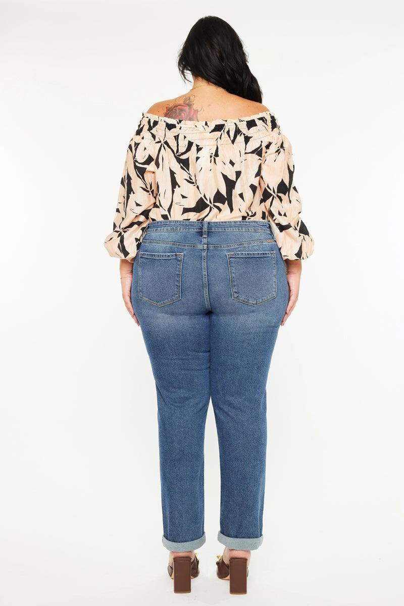 Harper Essentials Mid Rise Slim Straight Jean (Plus Size)