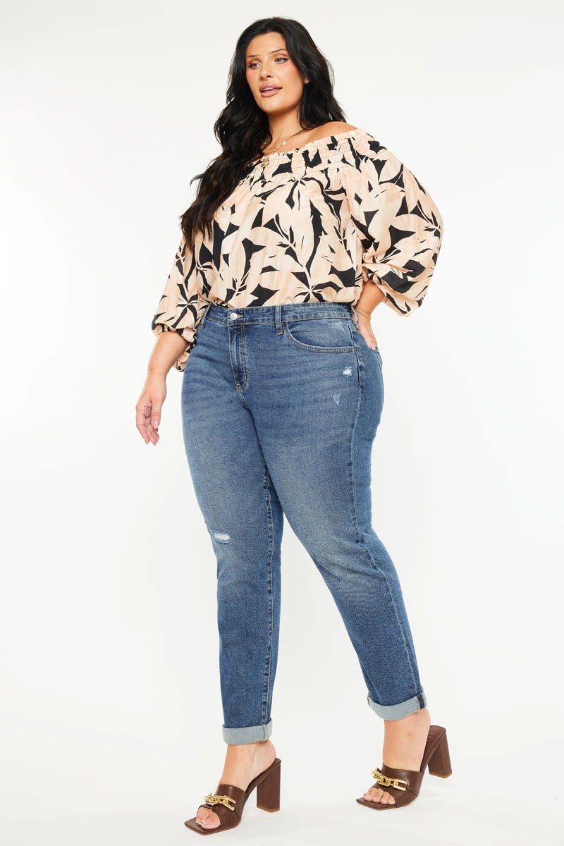 Harper Essentials Mid Rise Slim Straight Jean (Plus Size)